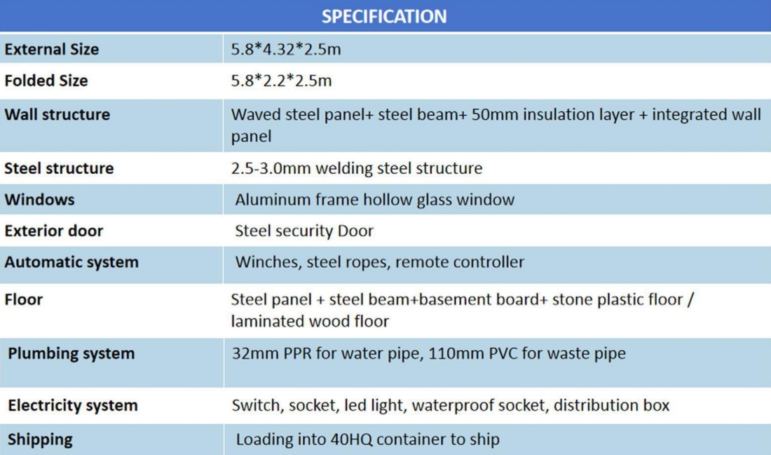 20ft expandable container house