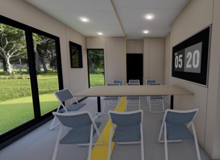 converting shipping container into studio